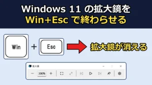 Windows 11の拡大鏡をWin+Escで終わらせる｜画面を元に戻す